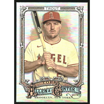 2025 Topps Allen and Ginter Silver Portrait #100 Mike Trout