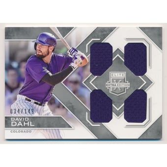 2016 Elite Extra Edition Quad Materials Silver #18 David Dahl/149