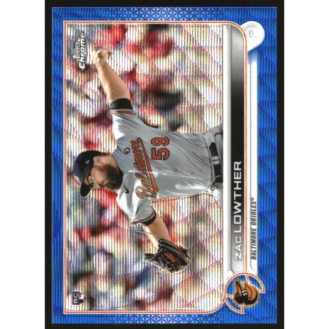 2022 Topps Chrome Blue Wave Refractors #159 Zac Lowther. rookie card picture