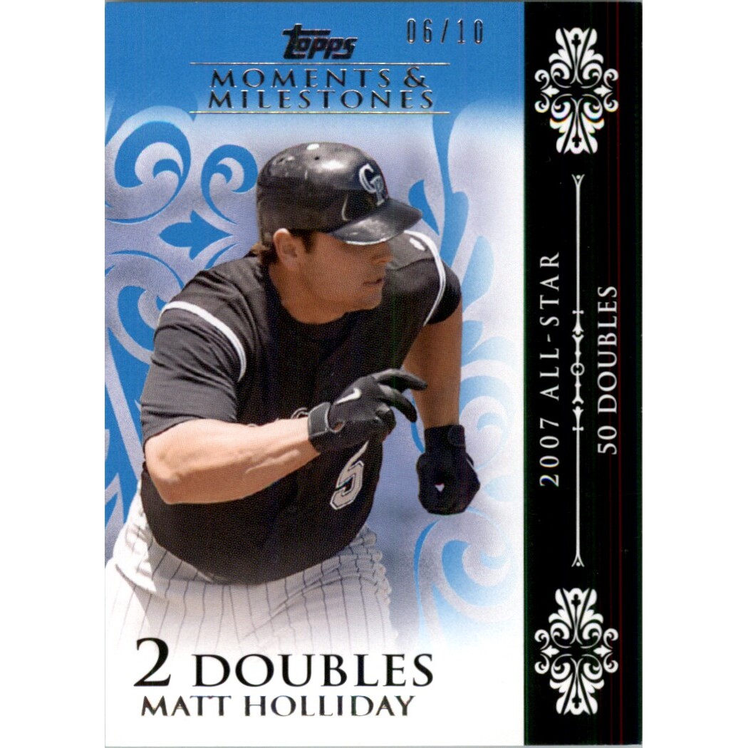 2008 Topps Moments and Milestones Blue #124-2 Matt Holliday. rookie card picture