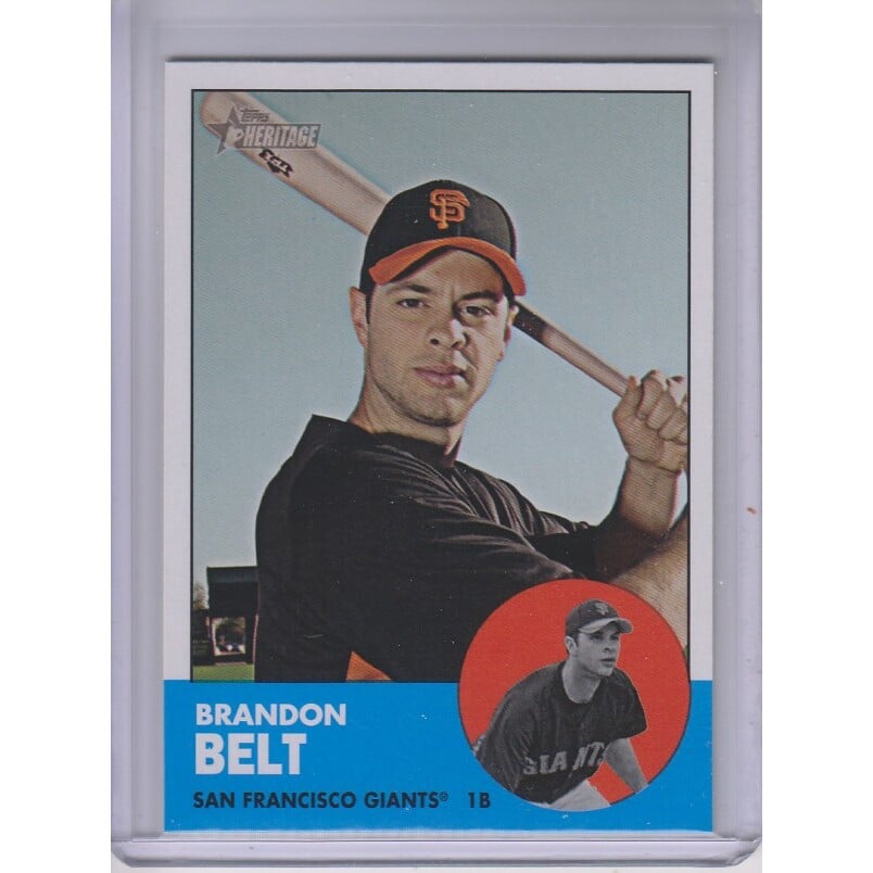 2012 Topps Heritage #490 Brandon Belt SP. rookie card picture