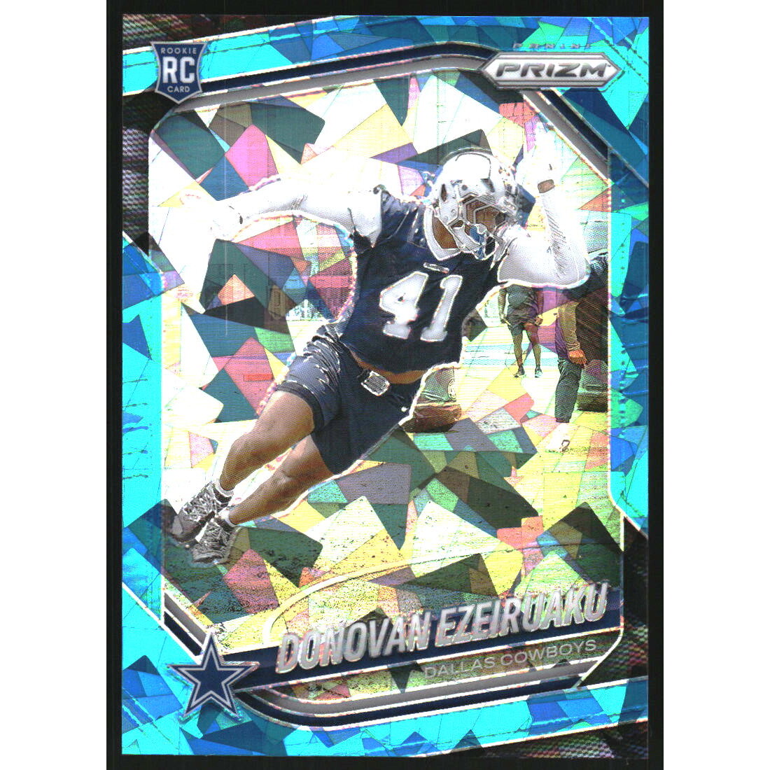 2025 Panini Prizm Prizms Blue Ice #314 Donovan Ezeiruaku