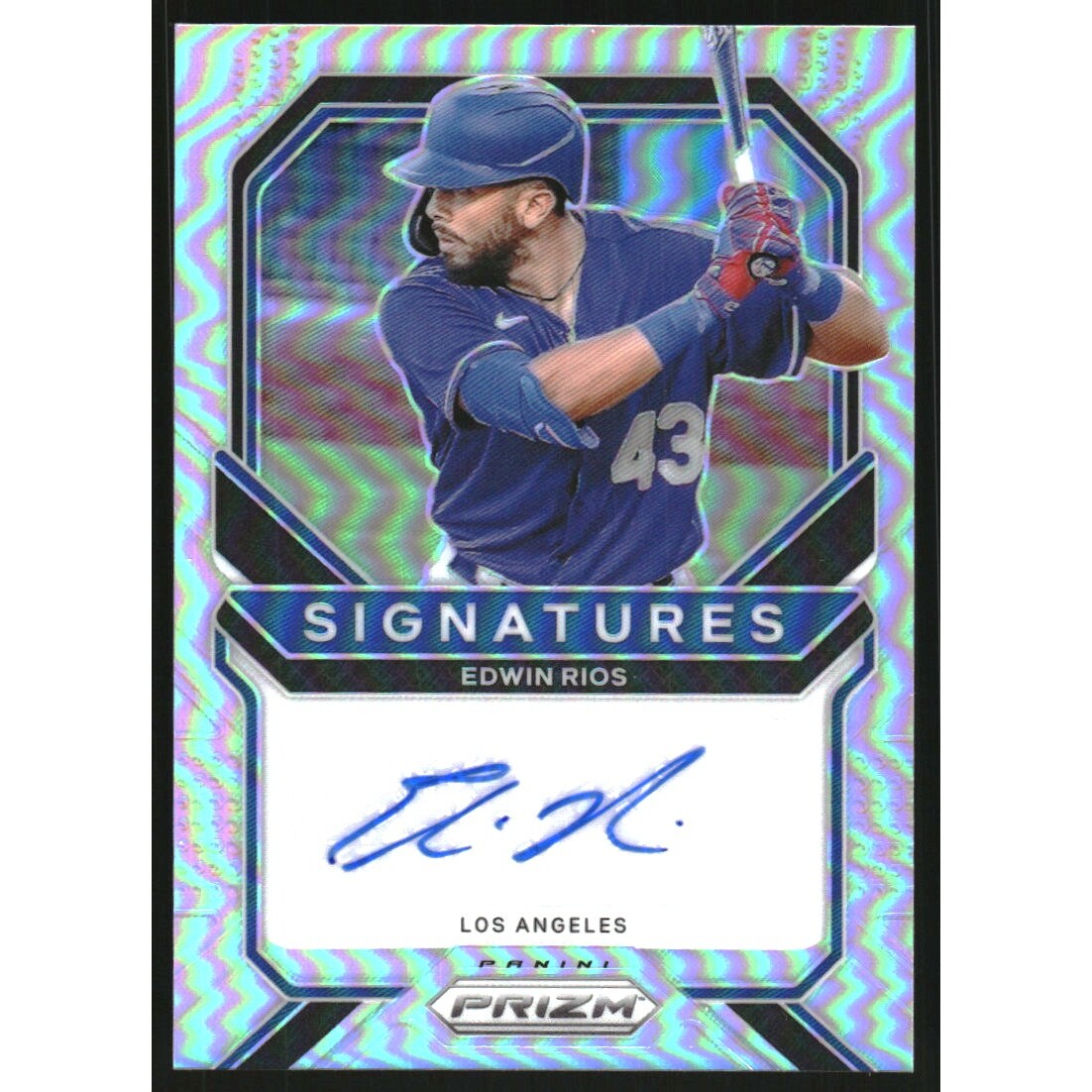 2021 Panini Prizm Signatures Prizms Silver #12 Edwin Rios. rookie card picture