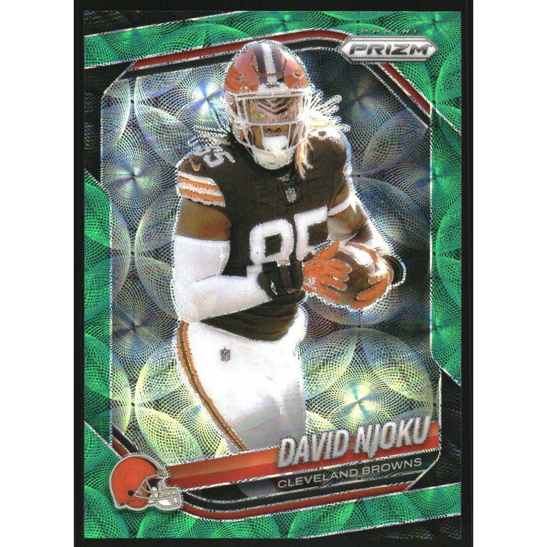 2025 Panini Prizm Prizms Green Scope #155 David Njoku. rookie card picture