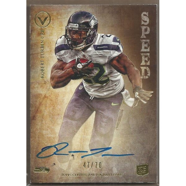 2012 Topps Valor Legionary Autographs Speed #LARTU Robert Turbin. rookie card picture