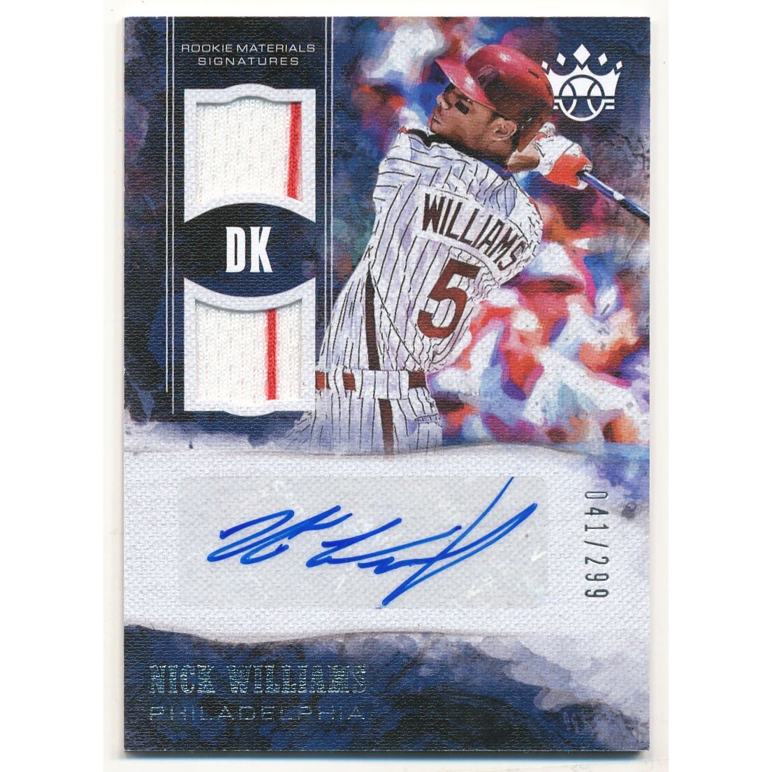 2018 Diamond Kings DK Rookie Materials Signatures #37 Nick Williams/299