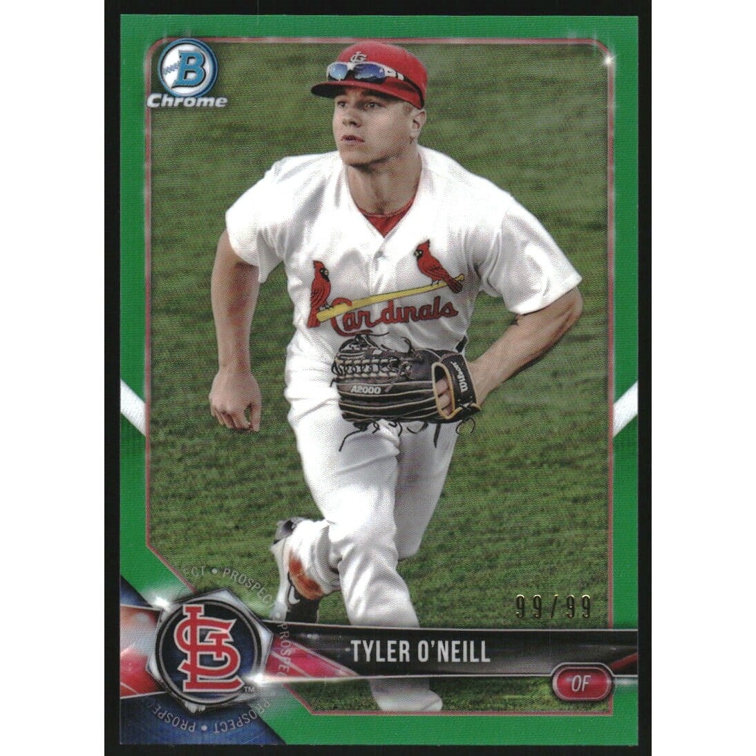 2018 Bowman Chrome Prospects Green Refractors #BCP15 Tyler O'Neill