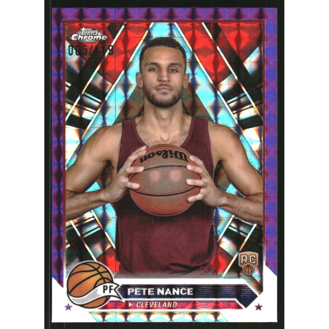 2023-24 Topps Chrome Purple Geometric Refractors #144 Pete Nance