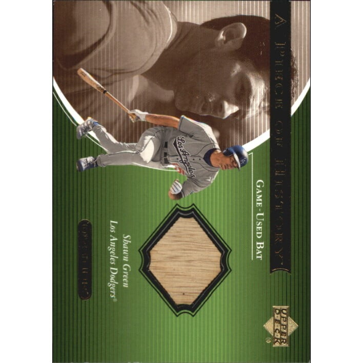 2001 Upper Deck Ovation A Piece of History #SG Shawn Green. rookie card picture