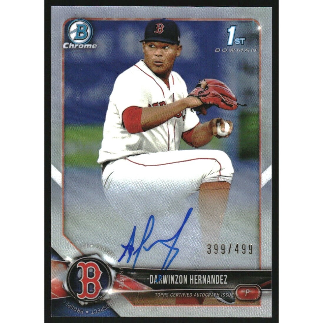2018 Bowman Chrome Prospect Autographs Refractors #BCPADH Darwinzon Hernandez