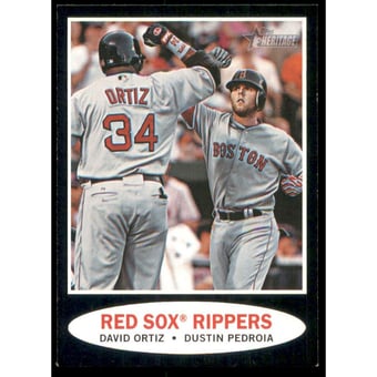 2011 Topps Heritage Black #C71 David Ortiz/Dustin Pedroia