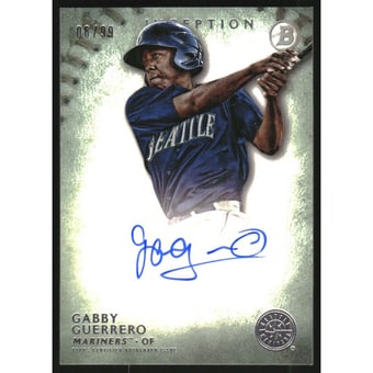 2015 Bowman Inception Prospect Autographs Green #PAGG Gabby Guerrero