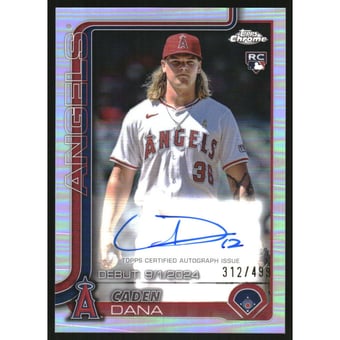 2025 Topps Chrome Update Rookie Debut Autographs Refractors #CRDACD Caden Dana
