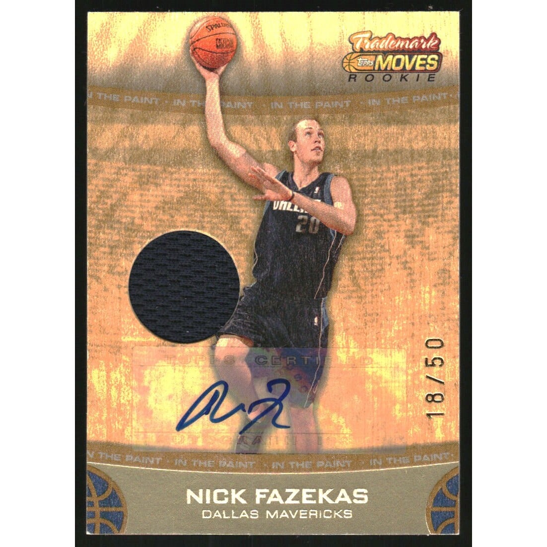 2007-08 Topps Trademark Moves Rookie Relic Ink Orange #70 Nick Fazekas