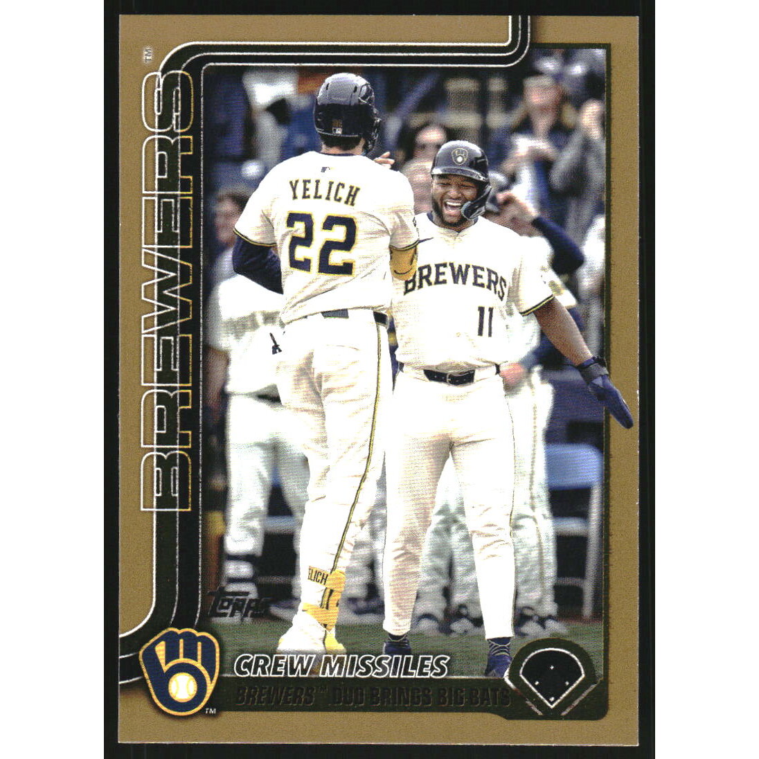 2025 Topps Update Gold #US233 Christian Yelich/Jackson Chourio. rookie card picture