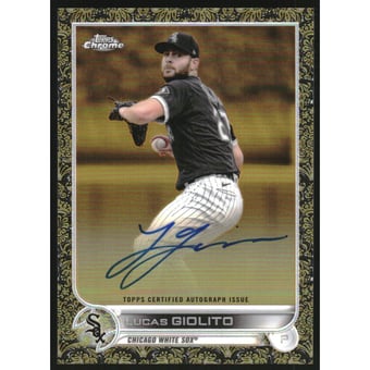 2022 Topps Gilded Collection Topps Chrome Gold Etch Autographs #GEALG Lucas Giolito/99