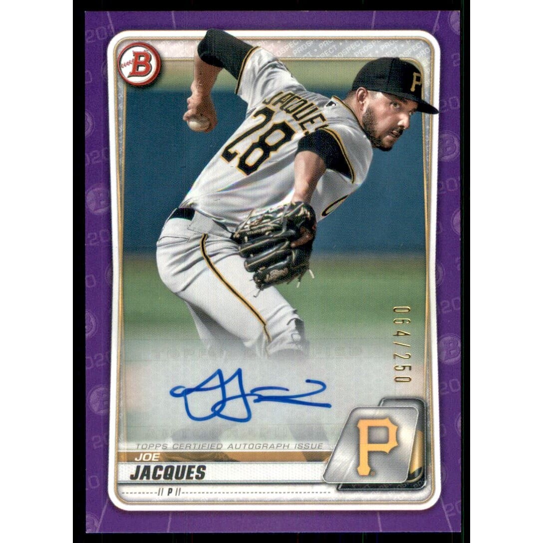 2020 Bowman Prospect Autographs Purple #PAJJ Joe Jacques. rookie card picture