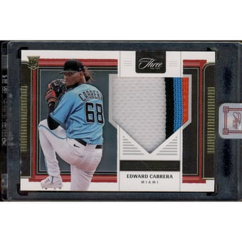2022 Panini Three and Two Rookie Jerseys Gold #21 Edward Cabrera/35