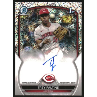 2023 Bowman Chrome Prospect Autographs Speckle Refractors #CPATF Trey Faltine