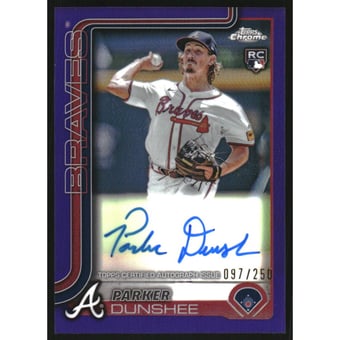 2025 Topps Chrome Rookie Autographs Purple Refractors #RAPAD Parker Dunshee