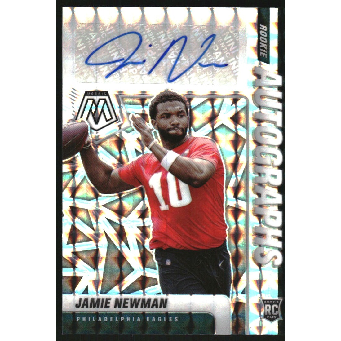 2021 Panini Mosaic Rookie Autographs Mosaic #83 Jamie Newman. rookie card picture