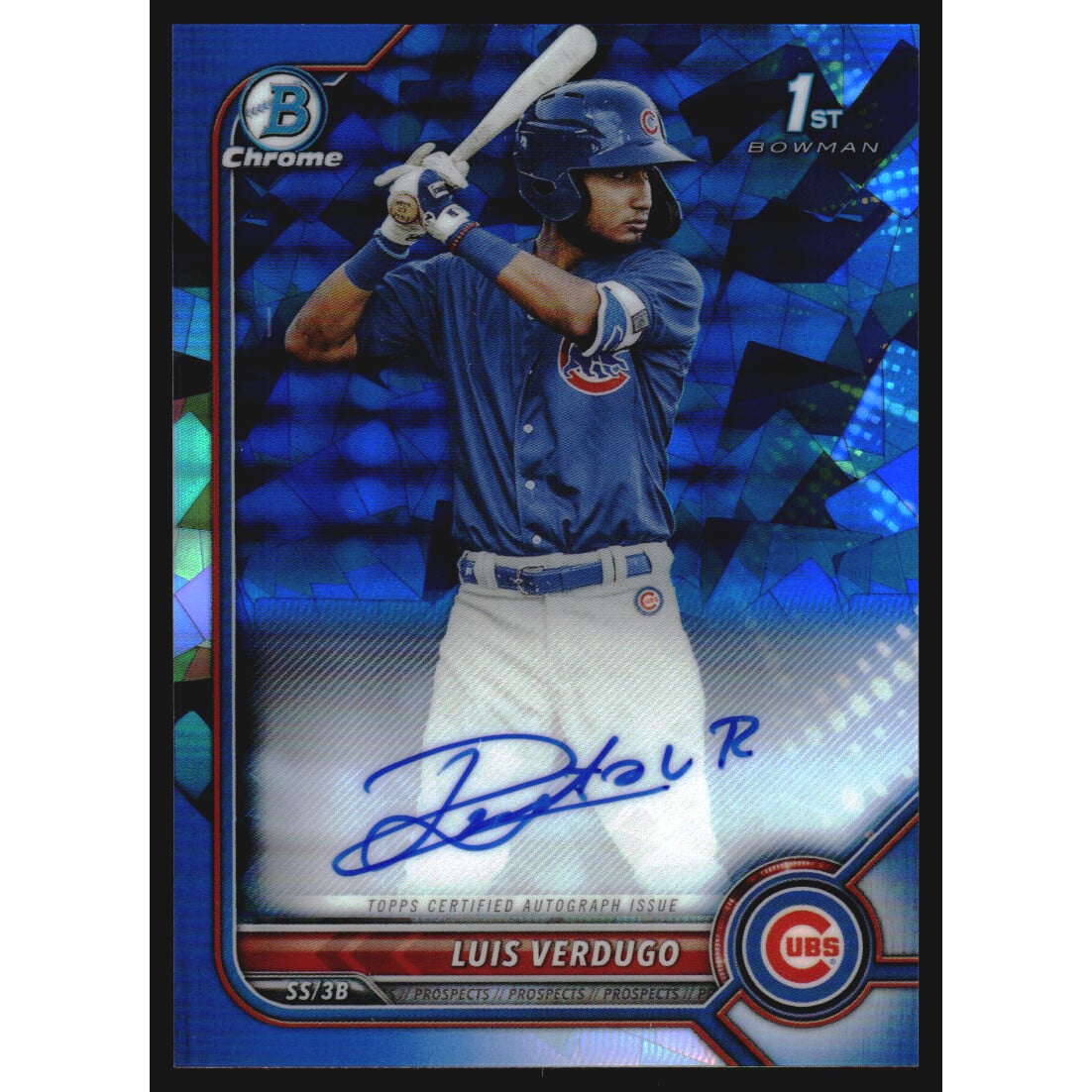 2022 Bowman Chrome Sapphire Prospect Autographs #BSPALV Luis Verdugo