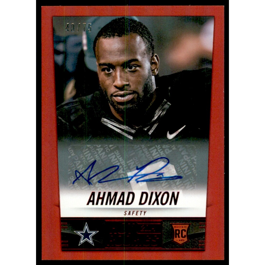 2014 Panini Hot Rookies Rookie Signatures Red #334 Ahmad Dixon/75. rookie card picture