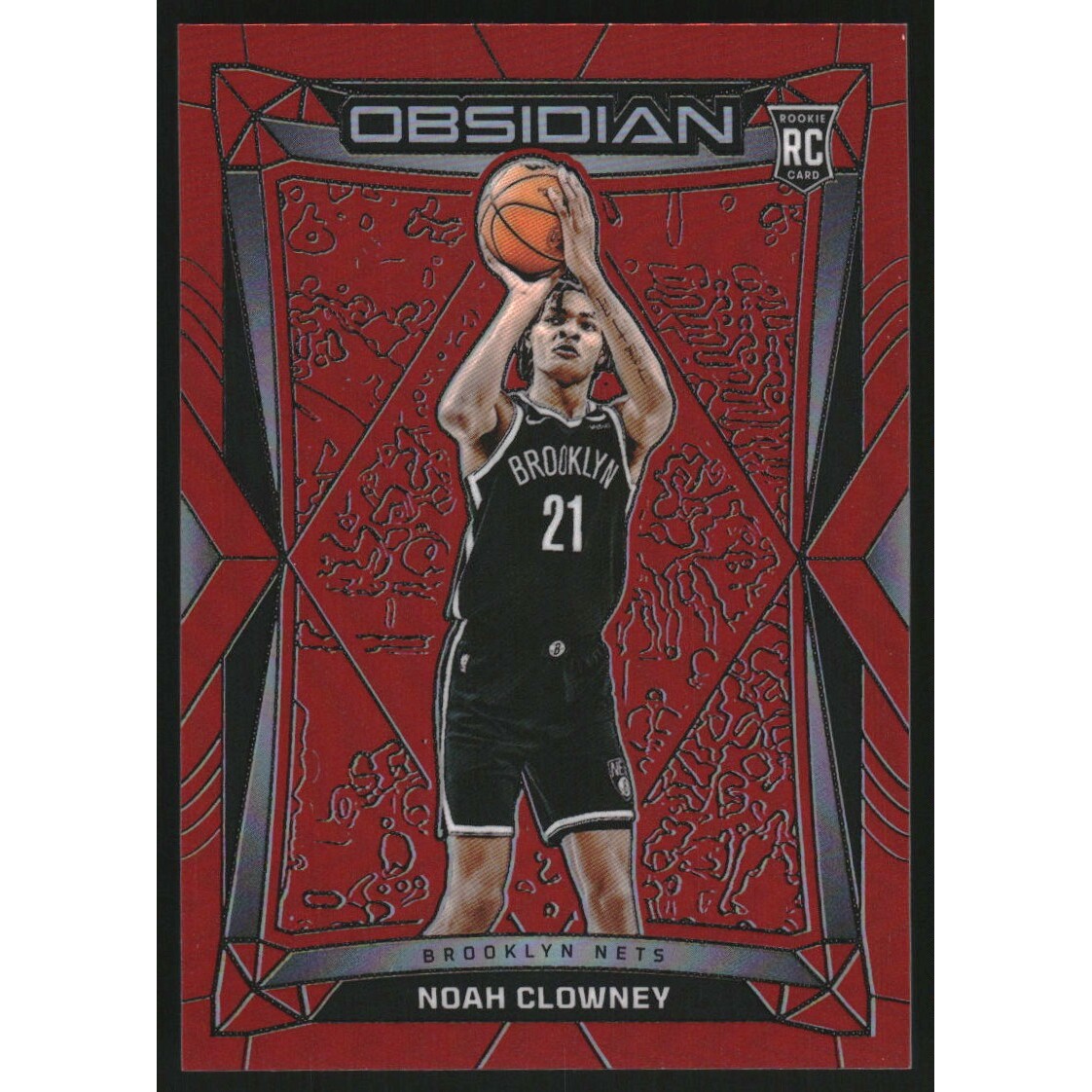 2023-24 Panini Obsidian Electric Etch Red Flood #68 Noah Clowney