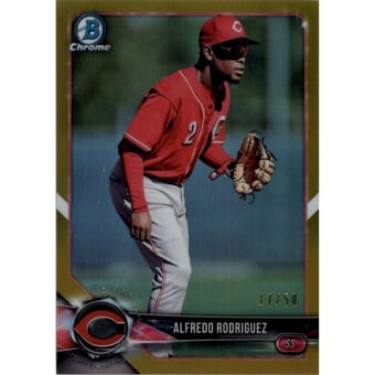 2018 Bowman Chrome Prospects Gold Refractors #BCP26 Alfredro Rodriguez