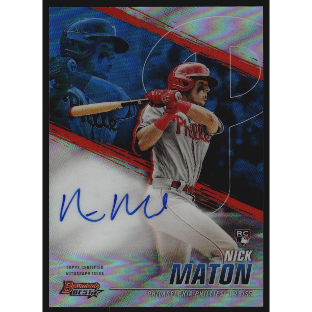 2021 Bowman's Best Best of '21 Autographs Refractors #B21NM Nick Maton. rookie card picture