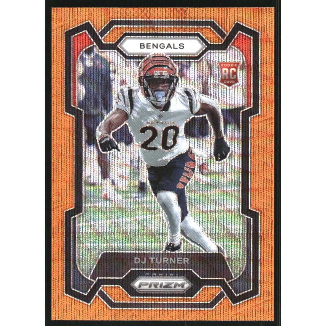 2023 Panini Prizm Prizms Orange Wave #319 DJ Turner. rookie card picture