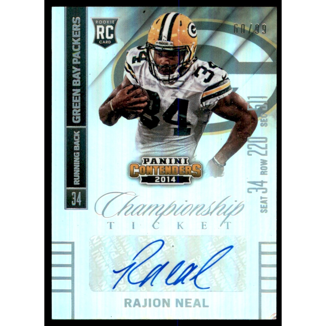 2014 Panini Contenders Championship Ticket #167B Rajion Neal AU. rookie card picture