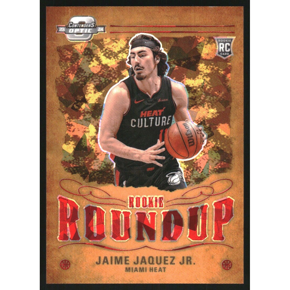 2023-24 Panini Contenders Optic Rookie Roundup Red Cracked Ice #2 Jaime Jaquez Jr.