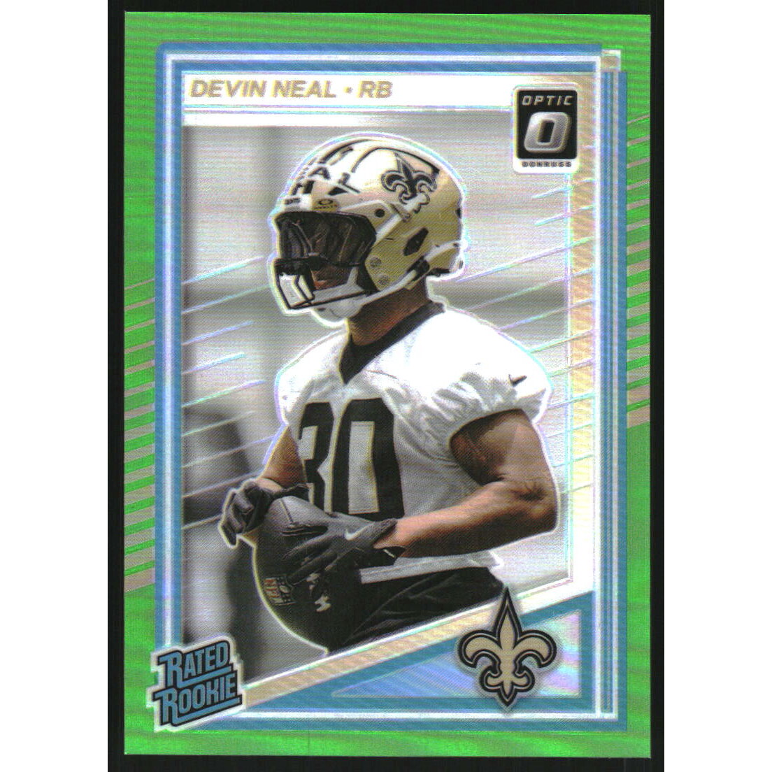 2025 Donruss Optic Neon Green #282 Devin Neal RR. rookie card picture