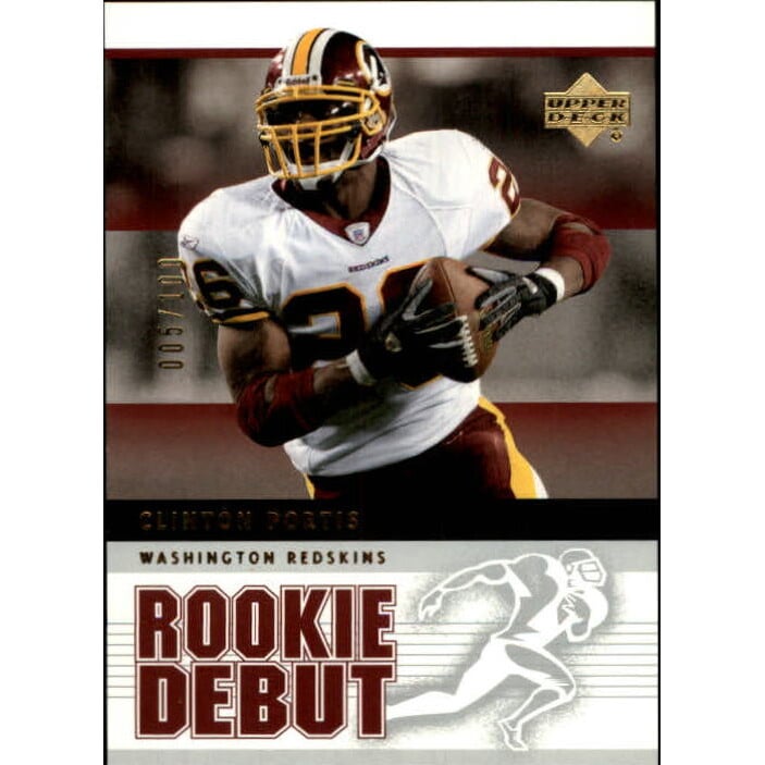 2005 Upper Deck Rookie Debut Gold 100 #98 Clinton Portis. rookie card picture
