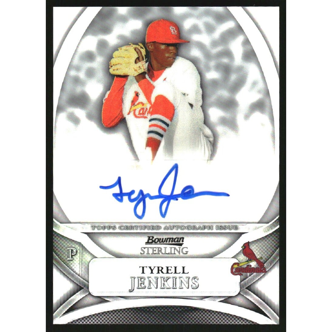 2010 Bowman Sterling Prospect Autographs Refractors #TJ Tyrell Jenkins. rookie card picture