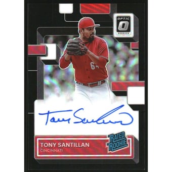 2022 Donruss Optic Rated Rookies Signatures Black #1 Tony Santillan/49