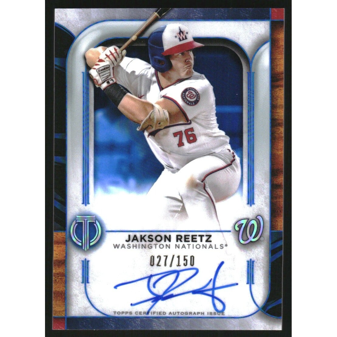 2022 Topps Tribute Autographs Blue #TAJREE Jakson Reetz. rookie card picture