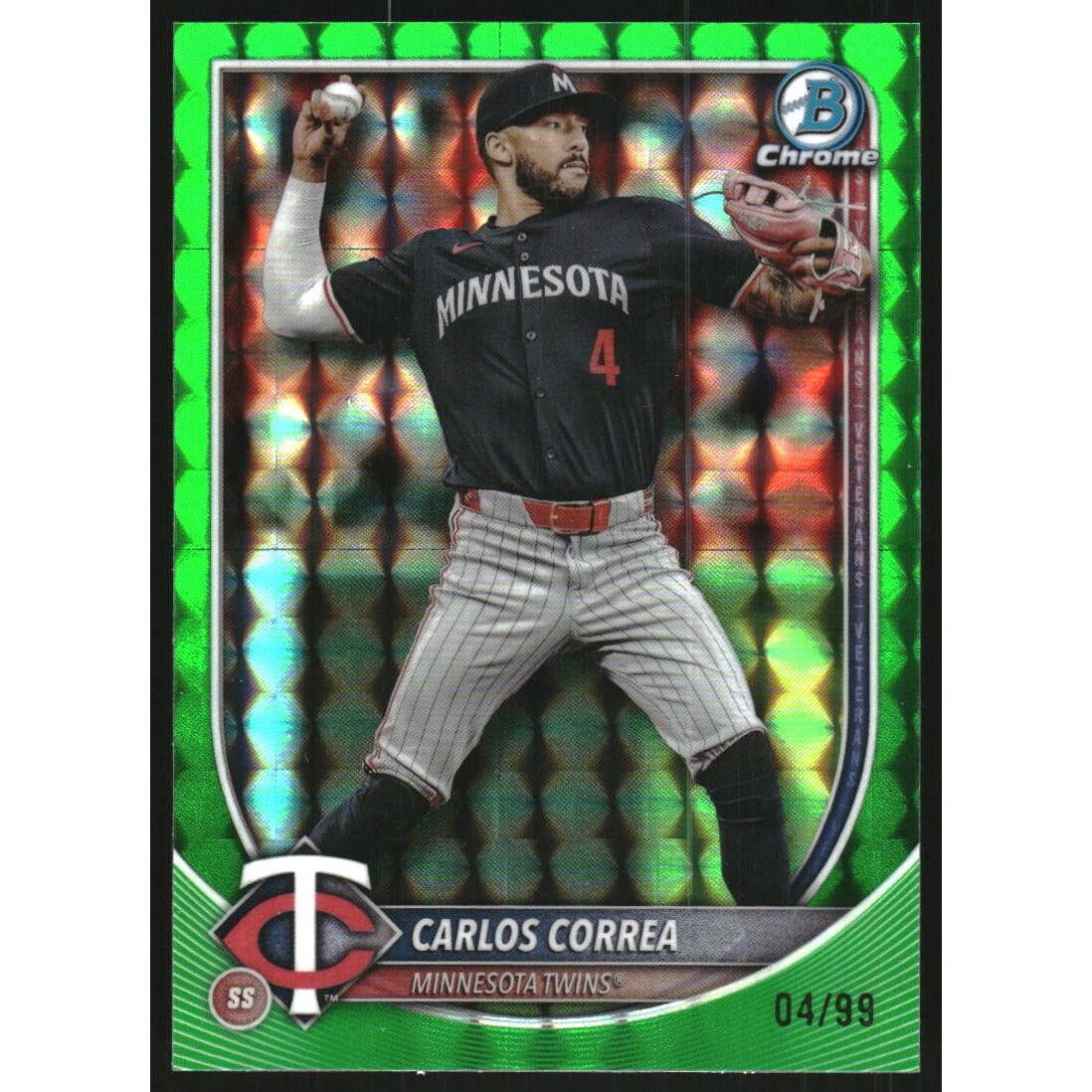 2025 Bowman Chrome Green Geometric Refractors #54 Carlos Correa