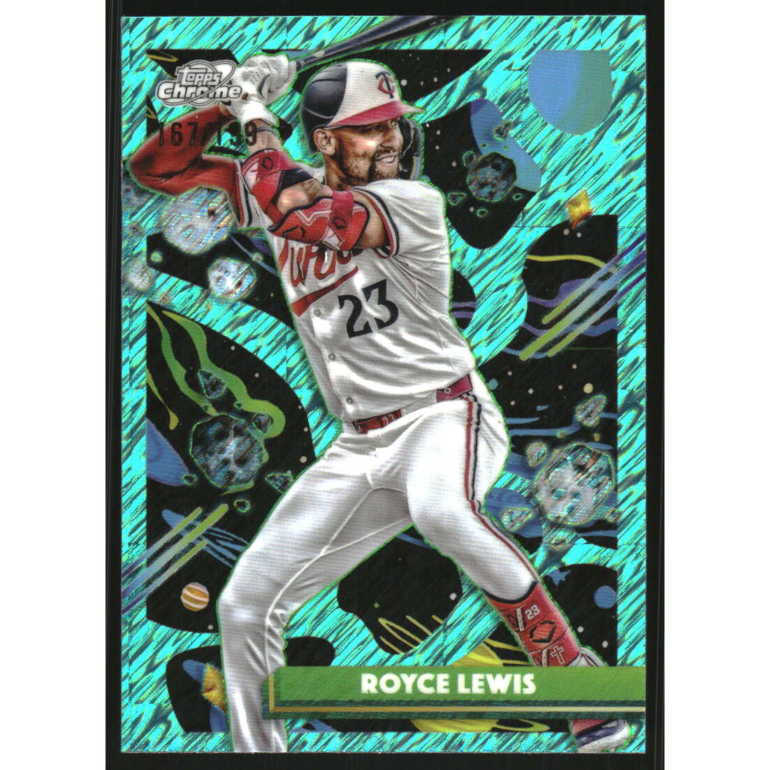 2025 Topps Cosmic Chrome Aqua Equinox Refractors #19 Royce Lewis. rookie card picture