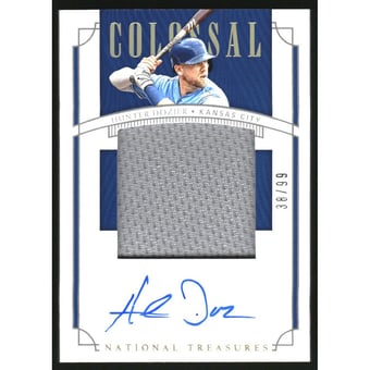 2019 Panini National Treasures Colossal Material Signatures #11 Hunter Dozier/99