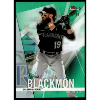 2017 Finest Green Refractors #82 Charlie Blackmon