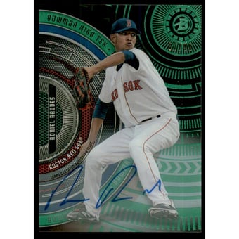 2017 Bowman High Tek Autographs Green Rainbow #BHTRR Roniel Raudes