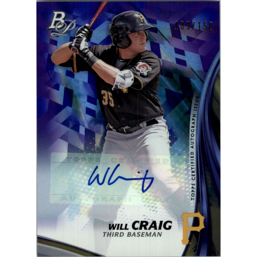 2017 Bowman Platinum Top Prospects Autographs Purple #TPWCR Will Craig
