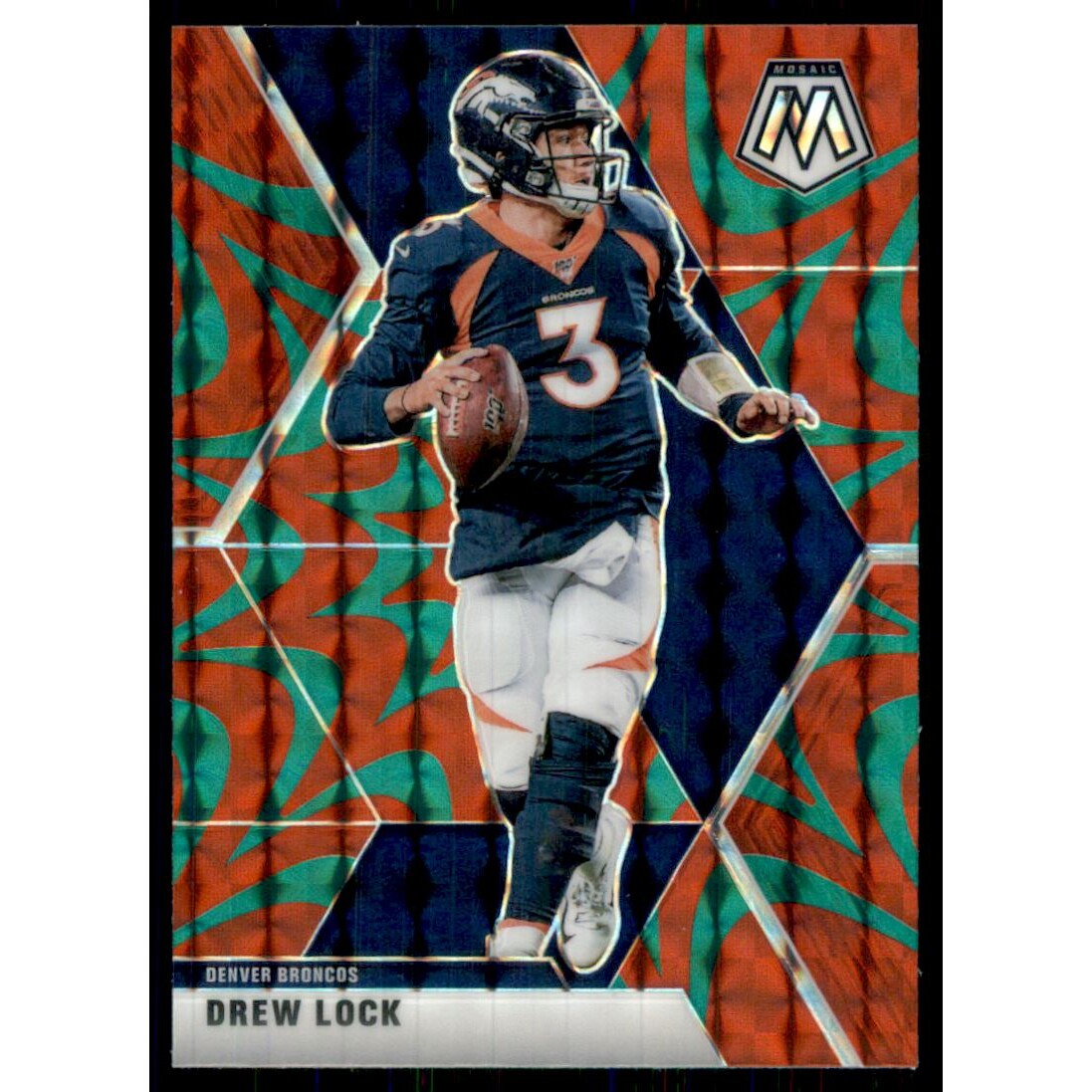 2020 Panini Mosaic Mosaic Reactive Green #66 Drew Lock. rookie card picture
