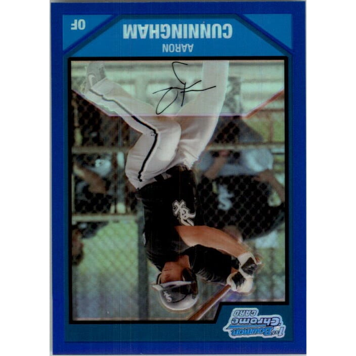 2007 Bowman Chrome Prospects Blue Refractors #BC21 Aaron Cunningham. rookie card picture