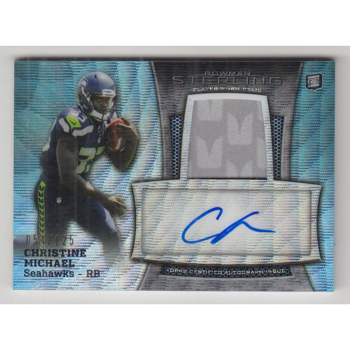 2013 Bowman Sterling Rookie Autograph Relics Blue Wave Refractors #BSARCM Christine Michael 2013 Bowman Sterling Rookie Autograph Relics Blue Wave Refractors #BSARCM Christine Michael