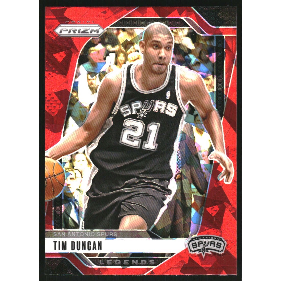 2024-25 Panini Prizm Prizms Red Ice #297 Tim Duncan