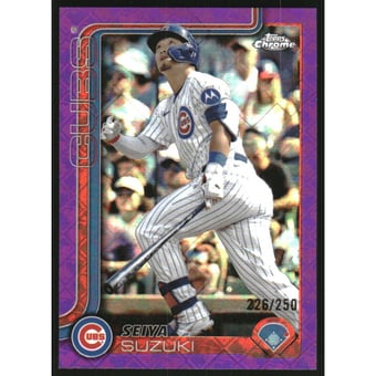 2025 Topps Chrome Logofractor Purple Refractors #210 Seiya Suzuki