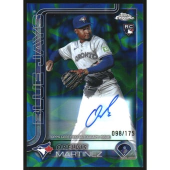 2025 Topps Chrome Update Rookie Autographs Blue Green Lava Lamp Refractors #RAOM Orelvis Martinez